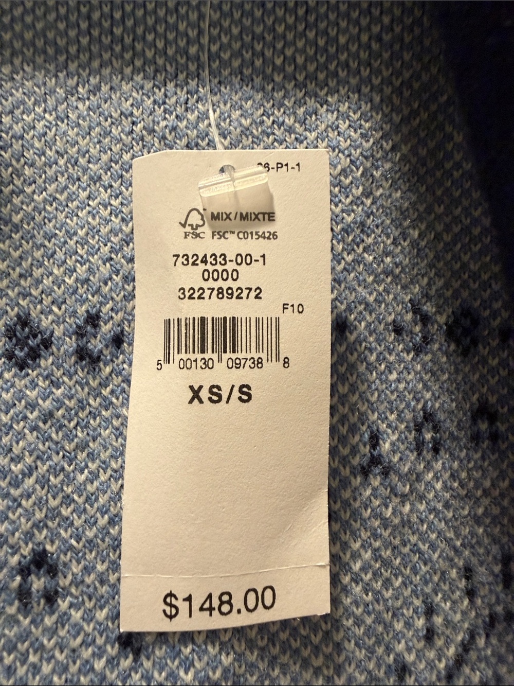 GAP Navy and Light Blue Bandana-Print Fringe Cardigan - Picture 6 of 6